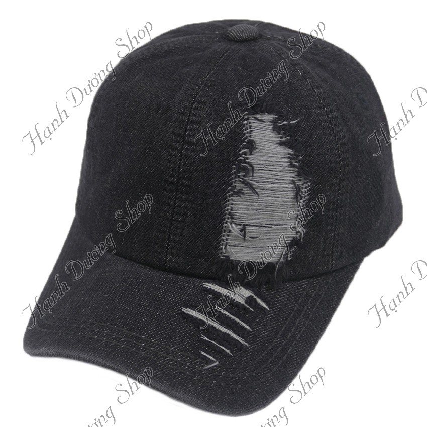 Nón kết jean bụi, mũ lưỡi trai jean, nón jean rách thời trang cá tính phù hợp cả nam và nữ