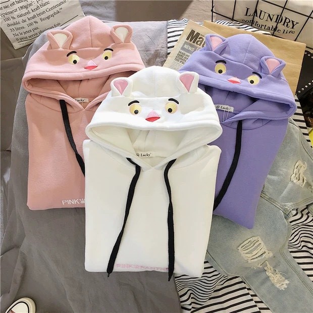 HOODIE_ ÁO KHOÁC NỈ BÁO HỒNG CUTE LẠC LỐI