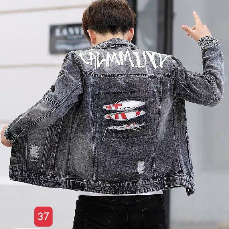 Áo Khoác Nam - Áo Khoác Jean Nam Chất Bò Đẹp Xanh Rách Hàng Hot Thời Trang .Hàng Xưởng Xuất ShopTcs 37