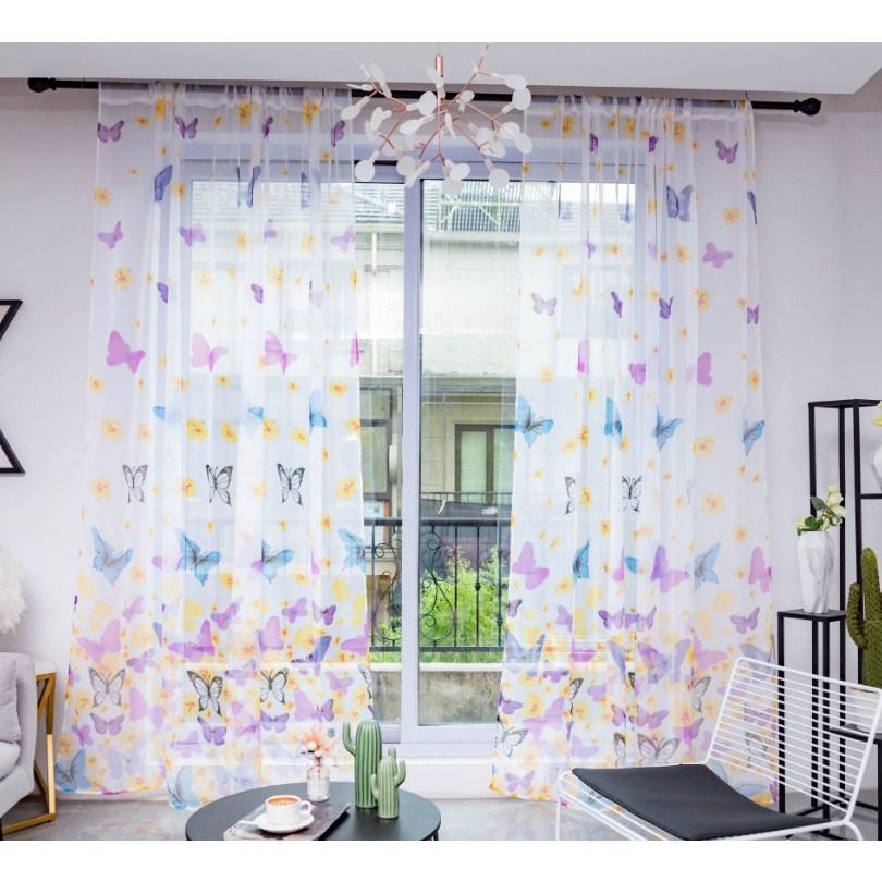 Màn treo cửa hình bướm nhiều màu (100x270 cm)