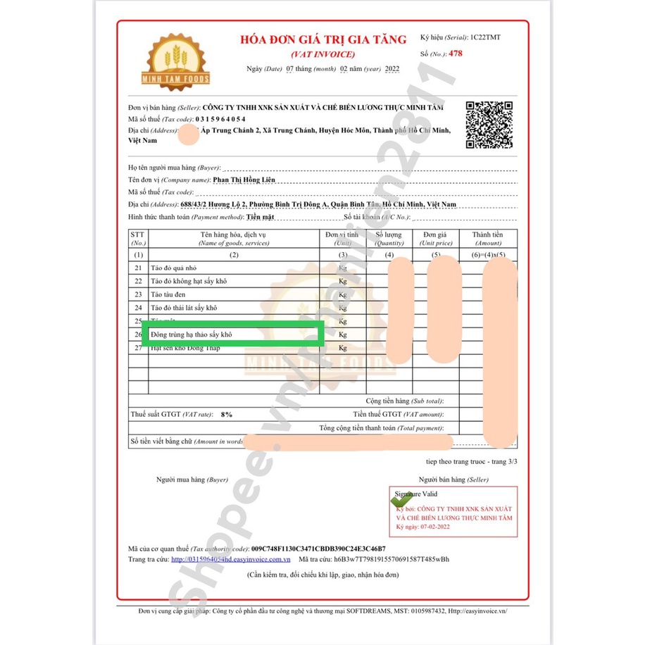 1Kg Đông trùng hạ thảo bông loại thượng hạng