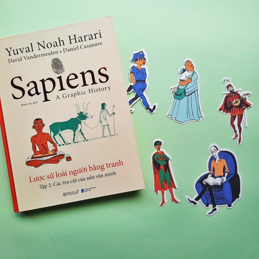 Sách Combo Sapiens: Lược Sử Loài Người Bằng Tranh - Tập 1 + Tập 2 (Tặng kèm 10 bookmark nhân vật) - BẢN QUYỀN
