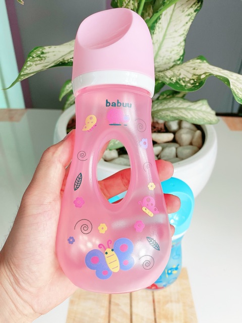Bình sữa tay cầm khoét lỗ Babu Baby 150ml và 240ml Nhật Bản