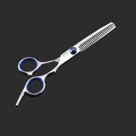 Kéo cắt tóc + Kẹp đo cắt tóc (Quoay xanh)