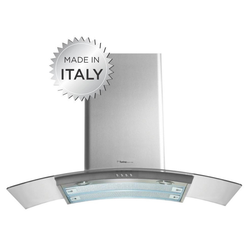 Máy hút mùi nhà bếp dạng kính cong 90cm Torino PISA nhập khẩu Italy