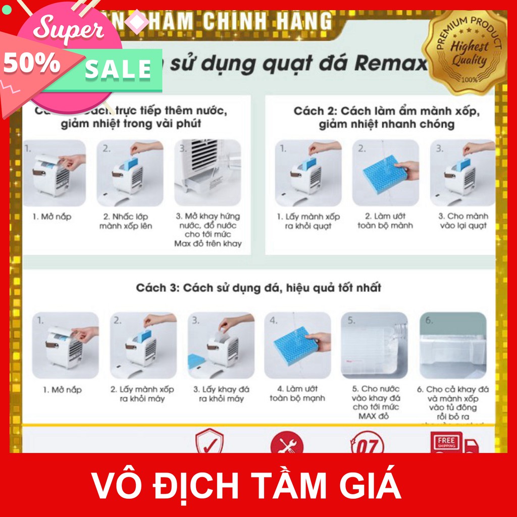 ĐỒ GIA DỤNG BEAR  Quạt đá Remax F35 CAM KẾT BÁN HÀNG CHÍNH HÃNG