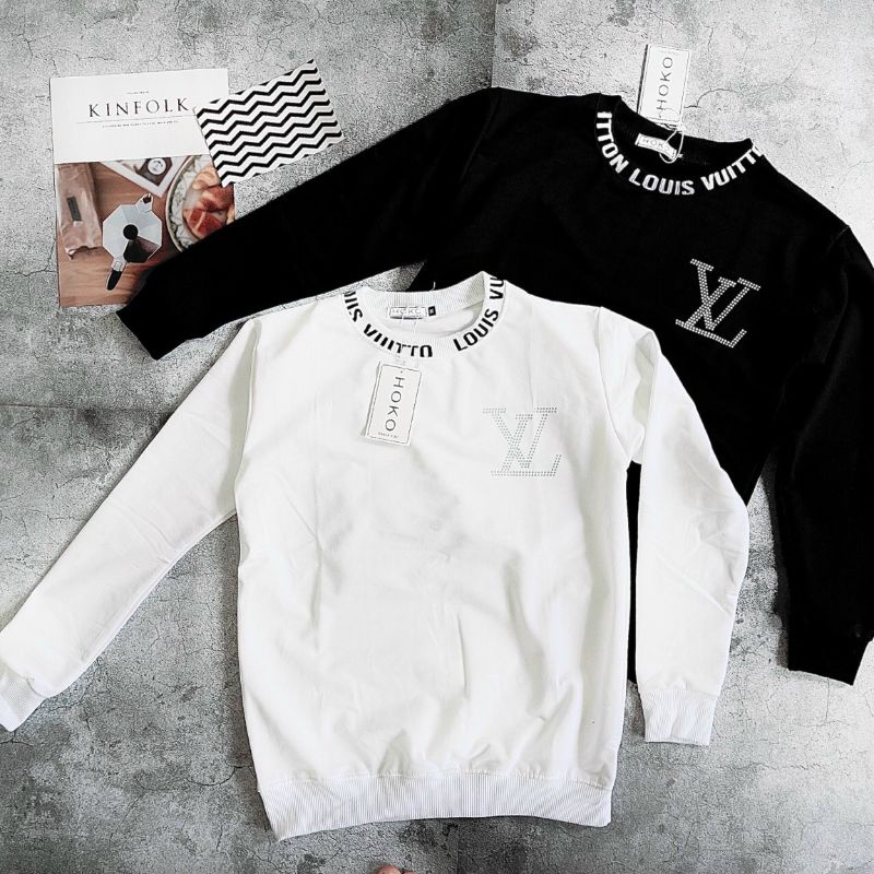 Áo nỉ dài tay LV, áo nỉ thu đông, thời trang thu đông unisex