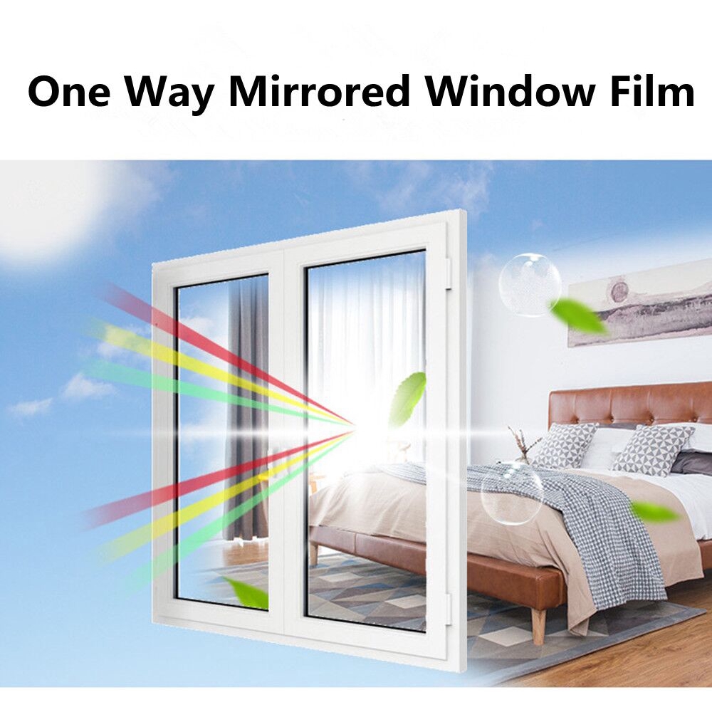 Silver Mirror Window Film Insulation Solar Tint Stickers UV Reflective for Glass 60cm By 100cm