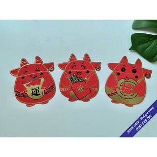 Set Lì xì Trâu đỏ 3D - Siêu dễ thương