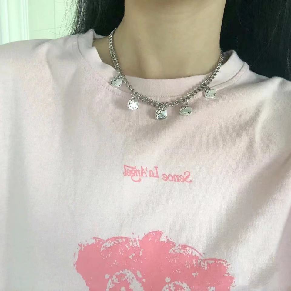 vòng cổ Mặt Hình Mèo Hello Kitty Phong Cách Vintage