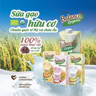 Lốc 3 hộp sữa gạo hữu 4 care Balance các vị: không đường, dâu, vani