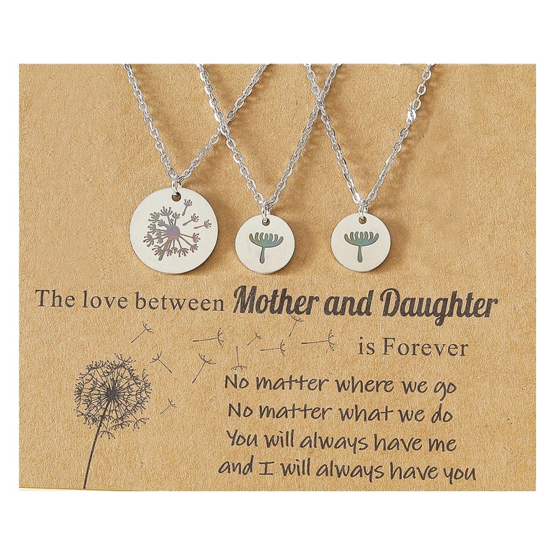 Vòng cổ Mặt Hoa Bồ Công Anh Bằng Thép Không Gỉ Cho Mẹ Và Bé