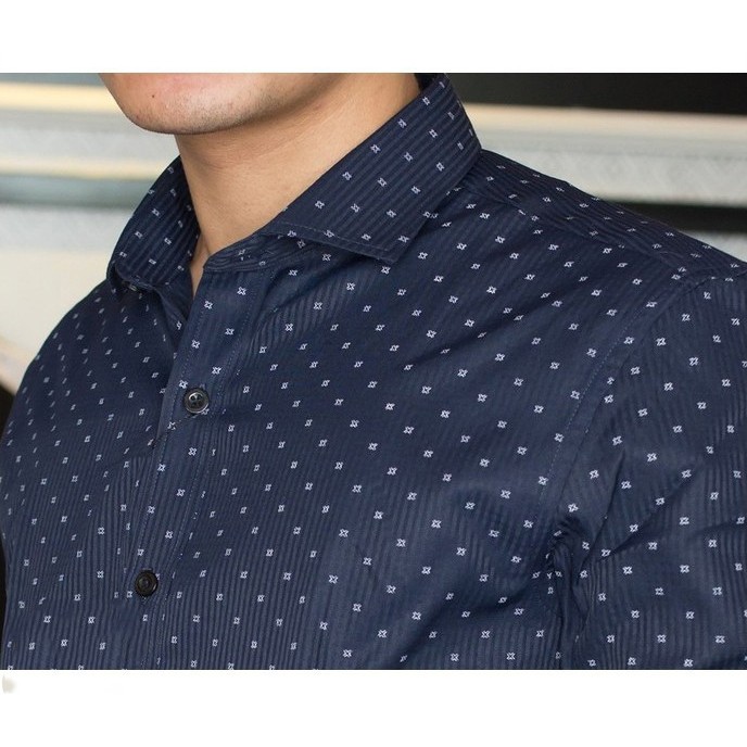 Áo Sơ Mi Nam Họa Tiết Chấm Bi Nhỏ KOJIBA Dáng Ôm Cổ Bẻ | BigBuy360 - bigbuy360.vn