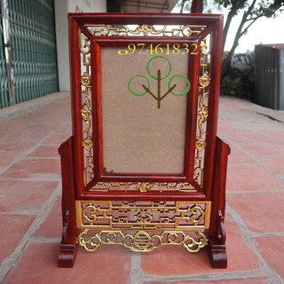 Khung ảnh thờ kép dơi vàng-Khung hình thờ chiện dơi tiền thếp vàng 2 cỡ ảnh 21x31 và 25x35