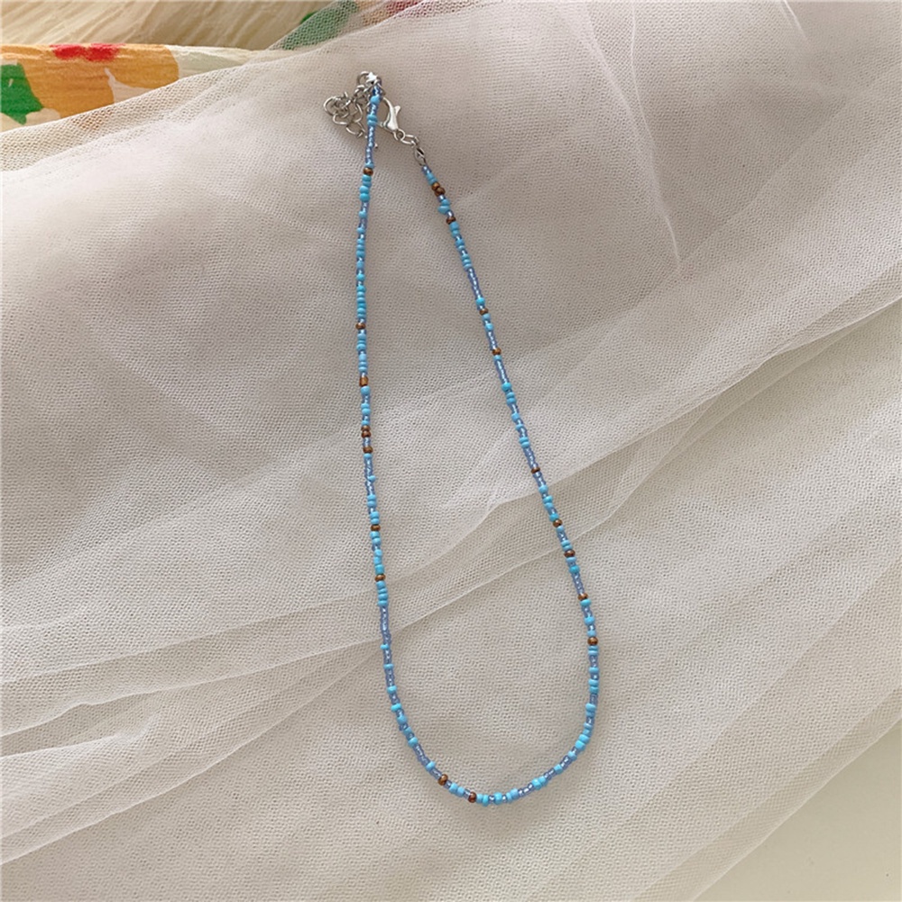 1 Vòng Cổ Xâu Hạt Màu Cầu Vồng Phong Cách Bohemian Hàn Quốc