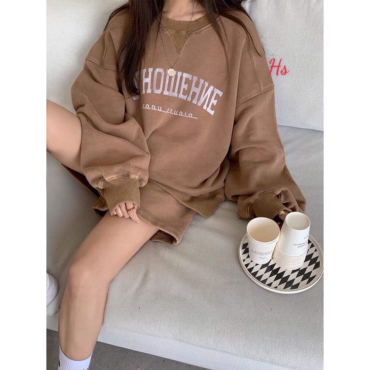 Set Bộ Đùi Nỉ Áo Dày Tay In THO Mềm Mịn Hot Trend 2021 Unisex X.Store Có Ảnh Thật + Video Tự Chụp SKU 605