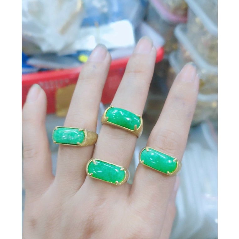 Nhẫn Nữ Mạ V.à.n.g 18K Đính Đá Màu Xanh Lá Mẫu 30.270822