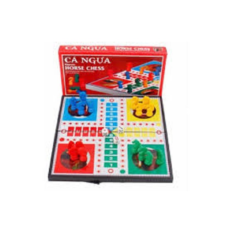 Trò chơi cờ cá ngựa nam châm loại to kích thước 36x36 cm dành cho bé trai và gái trên 3 tuổi, bám dính bàn cực tốt