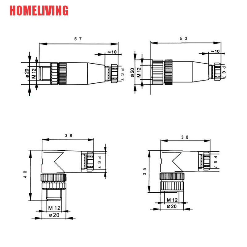 1 Đầu Nối Cảm Biến M12 3 / 4 / 5 Chân Đực / Cái