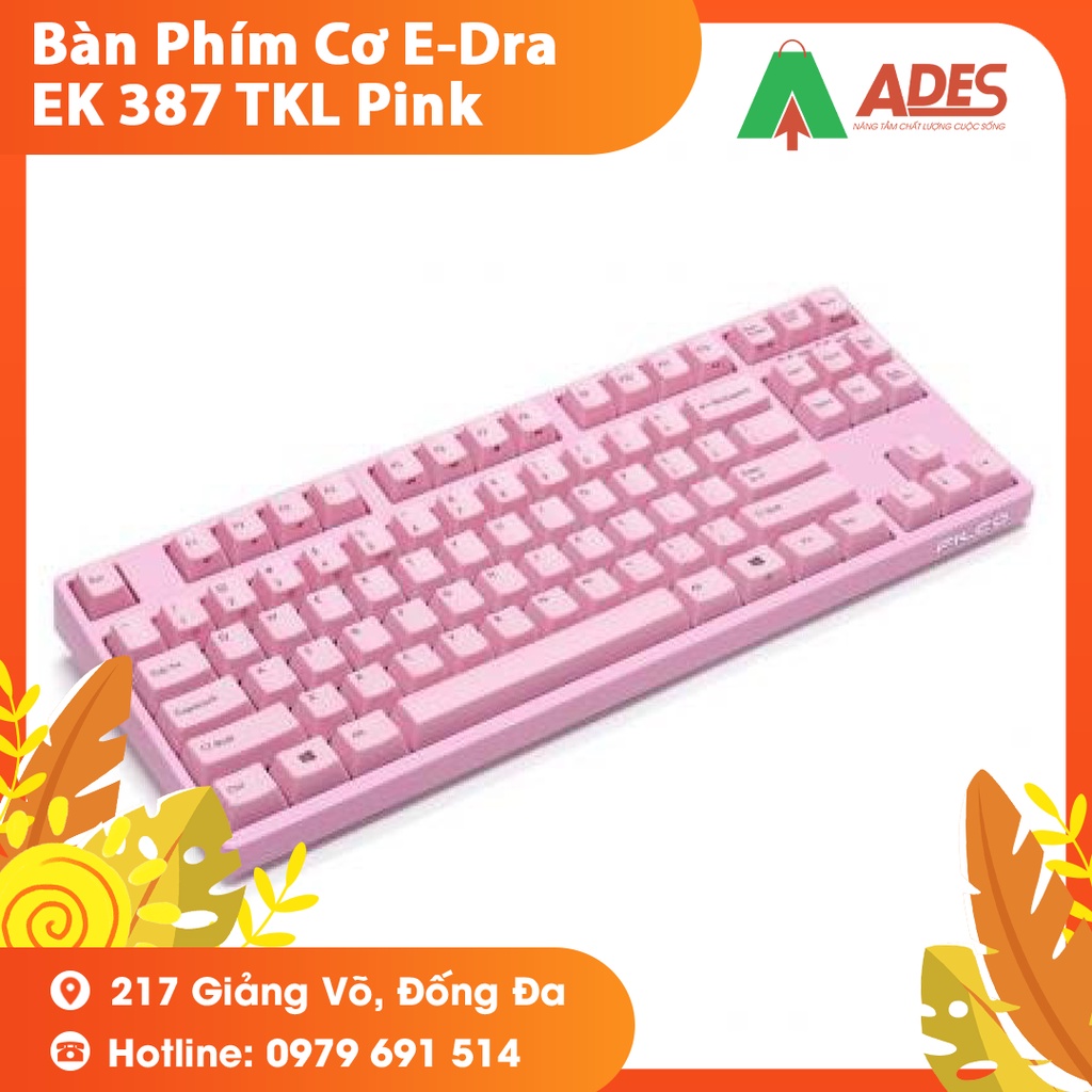 Bàn Phím Cơ Gaming E-DRA EK387 Dream Pink NEW 2021, Switch HUANO - Chính Hãng - Bảo Hành 2 Năm