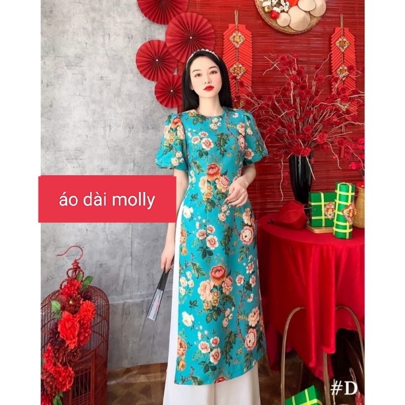Sale_Áo dài gấm xốp tăm in hoa_có bigsize