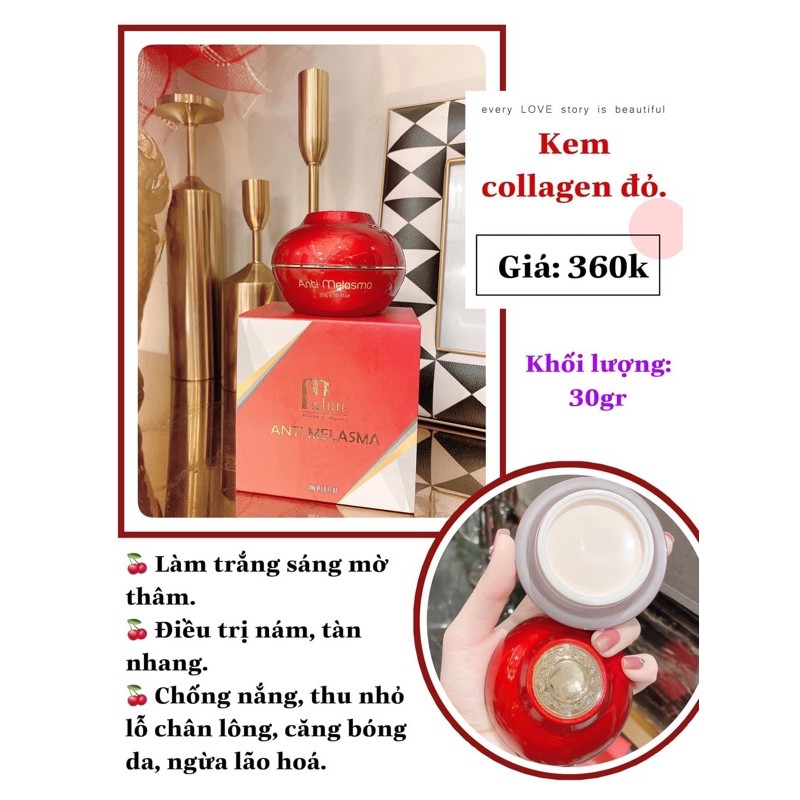 [ CHÍNH HÃNG ]Kem face collagen đỏ Mwhite hủ 30gr (được kt hàng trước khi nhận)