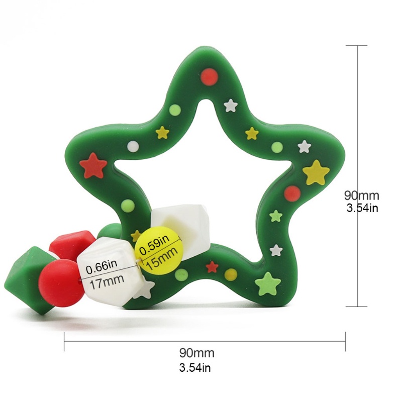 Vòng Tay Đồ Chơi Ngậm Mọc Răng Bằng Silicone Cấp Thực Phẩm Hình Ngôi Sao Năm Cánh Dành Cho Bé
