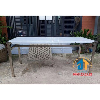 [Mã LIFEBKA5 giảm 10% tối đa 1 Triệu đơn 500k] Bàn ăn inox 201 kích thước R1600 x D1800 x C750