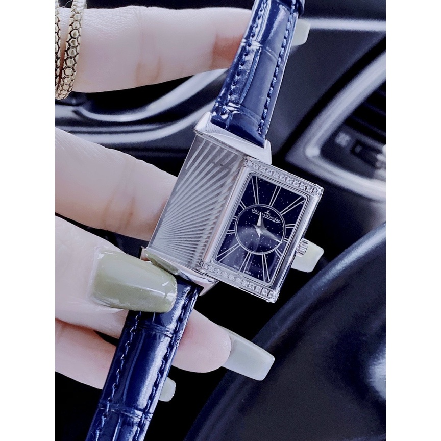 Đồng hồ nữ JAEGER LECOULTRE REVERSO ONE LEATHER BLUE - 33mm - Máy thụy - Bảo hành 24 tháng