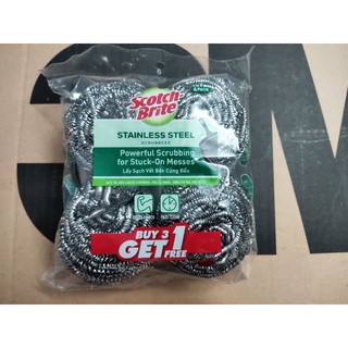Gói 4 Miếng cước cọ rửa inox Scotch Brite 3M