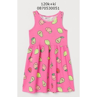 Đầm cotton bé gái Hm auth vợt sale