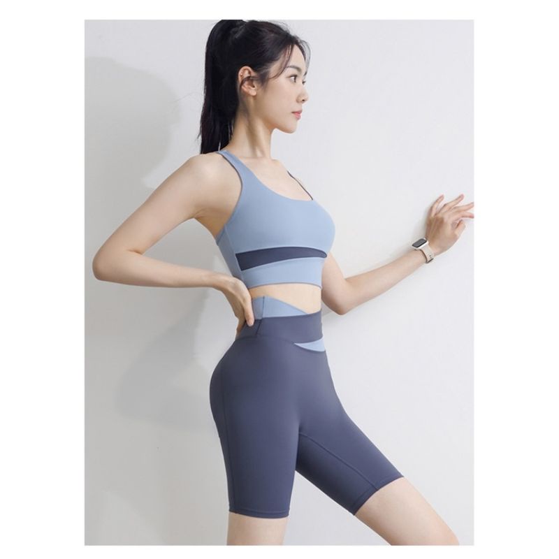 Bộ quần áo tập gym yoga thể thao nữ vải cao cấp bộ đùi ngố