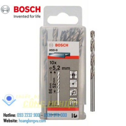 Bộ 10 Mũi khoan sắt BOSCH HSS-G (1-4.8mm)