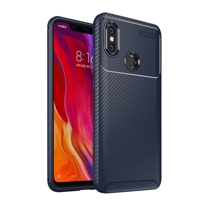 Xiaomi Mi 8 Pro SE Hybrid Slim Soft Carbon Fiber TPU Texture Protect Case Cover