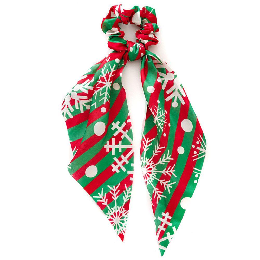 SUMU Dây Cột Tóc Phối Ruy Băng Phong Cách Giáng Sinh