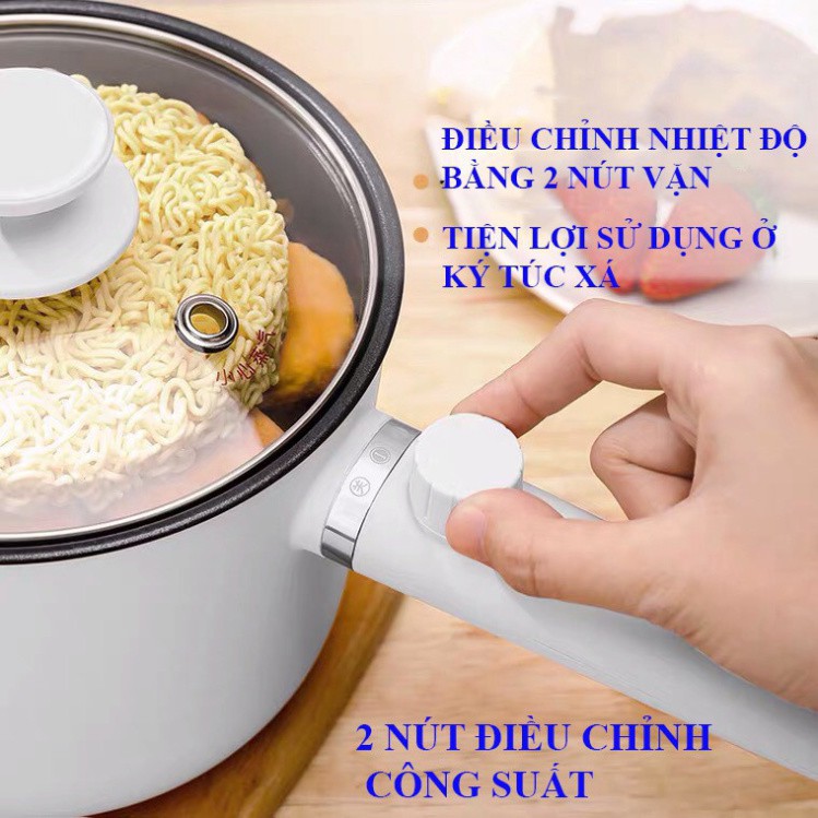 S12 QZQ Nồi lẩu điện nồi hấp điện mini chống dính ca nấu mỳ đa năng, nồi lẩu, luộc trứng, luộc rau, đun nước siêu tốc 13