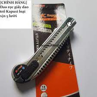 Dao Rọc Giấy Vỏ Nhôm Trắng KAPUSI K-8748. TÍCH HỢP 5 LƯỠI. HÀNG CAO CẤP