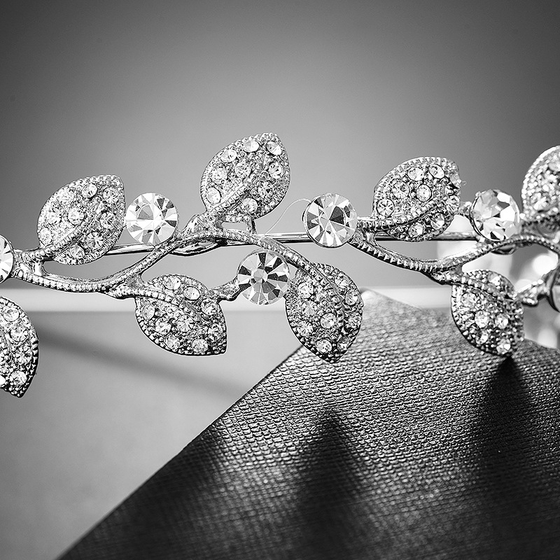 Băng Đô Cài Tóc Cô Dâu Đính Đá Pha Lê Nhân Tạo