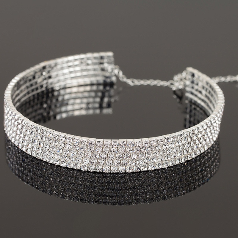 Vòng Cổ Choker 2-5 Hàng Đính Đá Kim Cương Toàn Diện Cho Cô Dâu