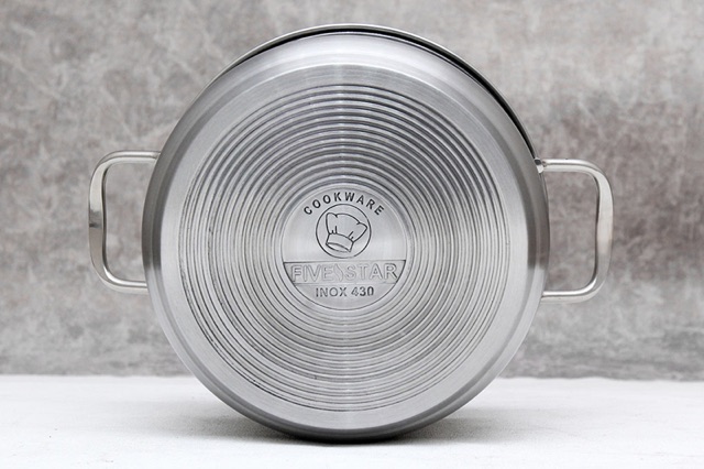Nồi inox 3 đáy nắp kính FiveStar 20cm N203DG