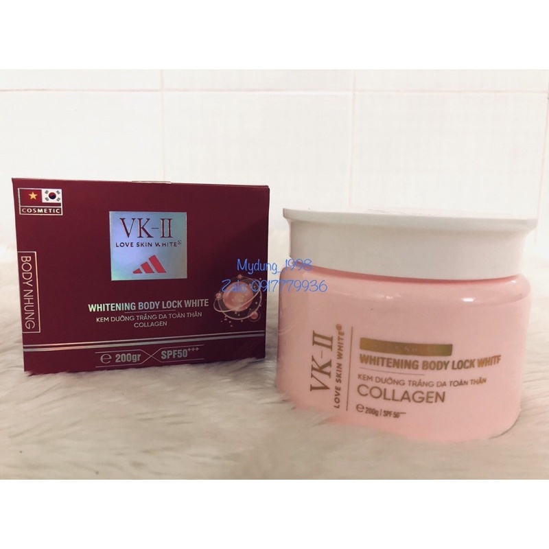 Kem dưỡng trắng da toàn thân Collagen VKII Love Skin White