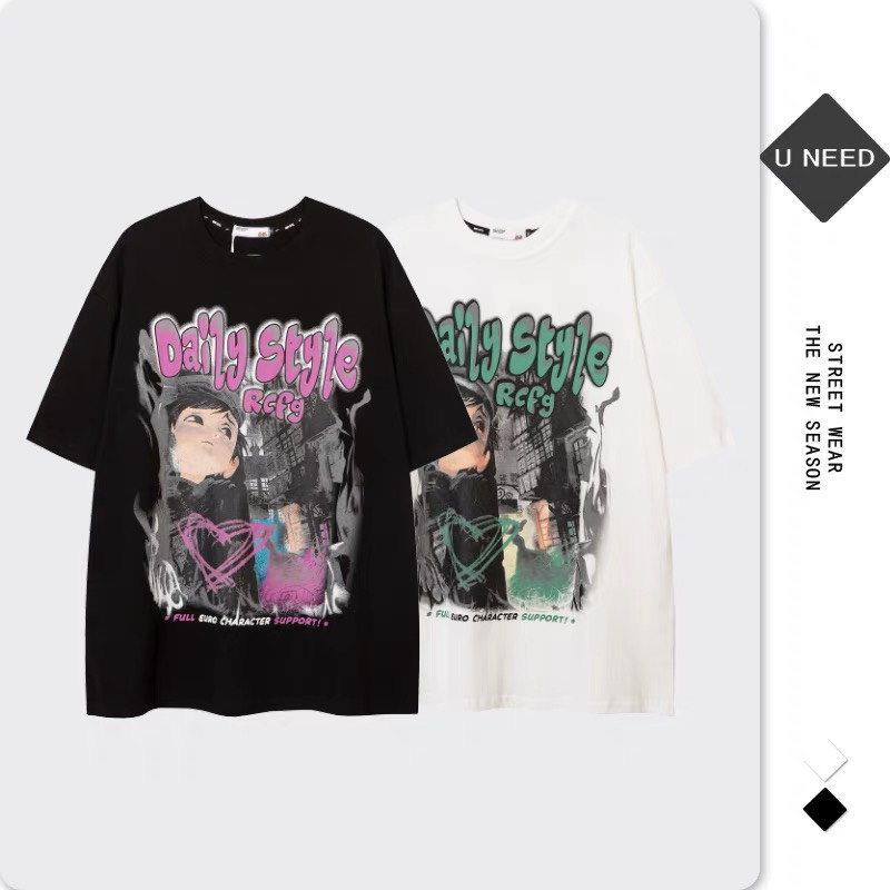 Áo Thun Tay Lỡ Cotton 2 Chiều Dáng Rộng Unisex, Áo Phông Nam Nữ Oversize Hình In Style | BigBuy360 - bigbuy360.vn