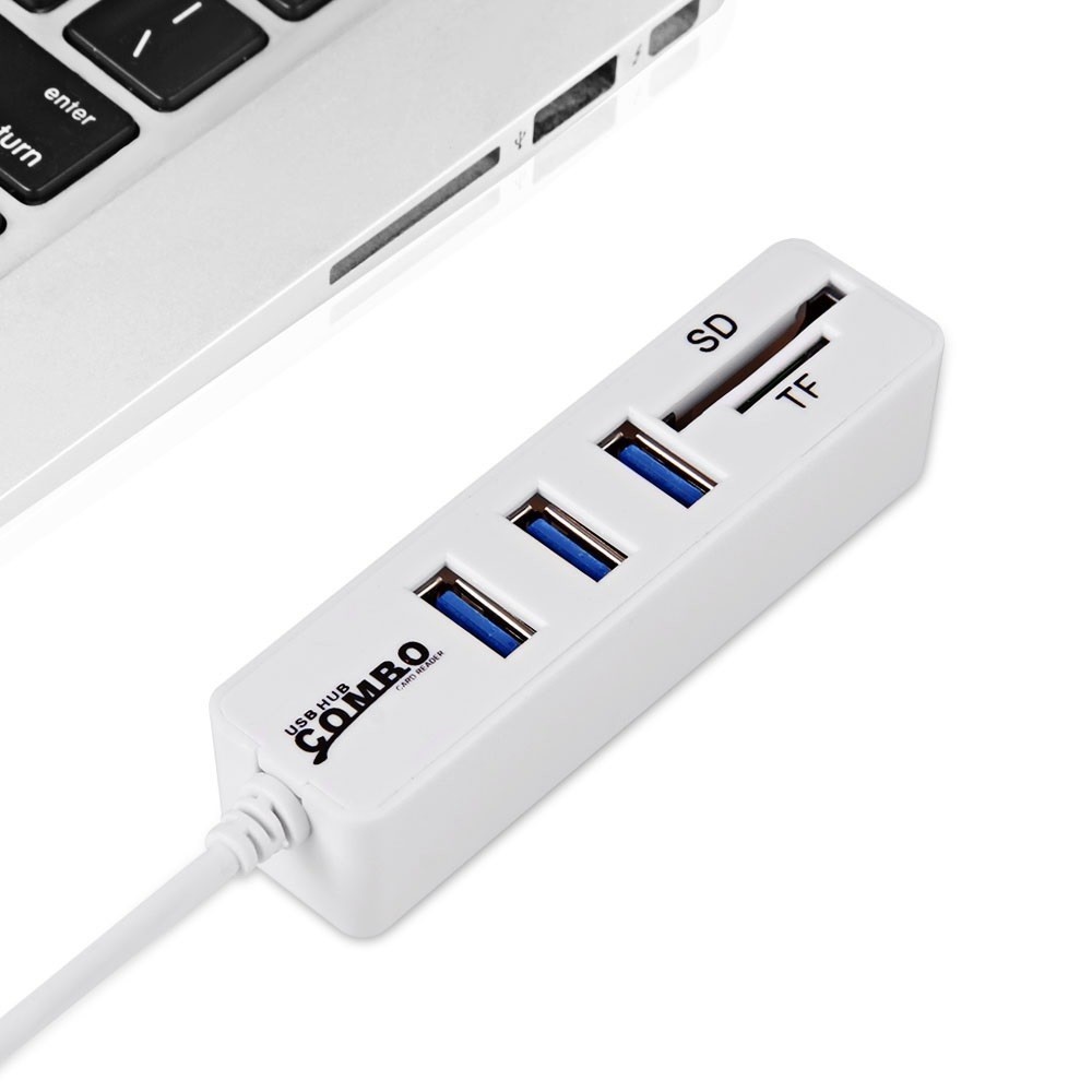 Hub chia 3 cổng USB và 2 khe đọc thẻ nhớ