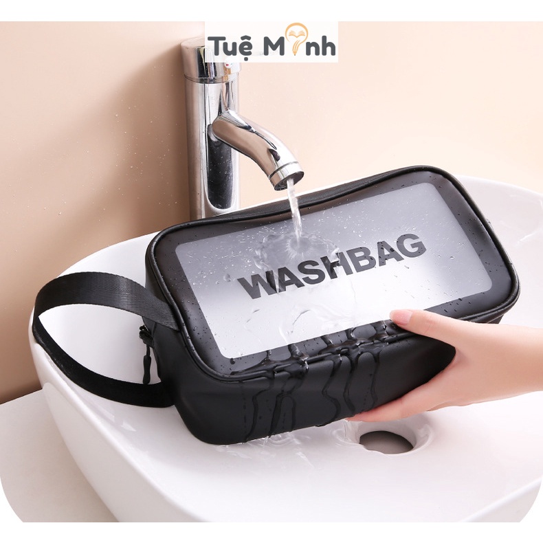 Túi đựng mỹ phẩm, đồ dùng màu trong suốt chống nước, túi du lịch Wash Bag