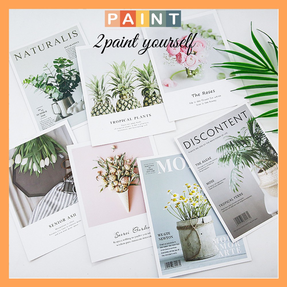 Postcard decor bìa tạp chí đạo cụ chụp ảnh hình in sắc nét