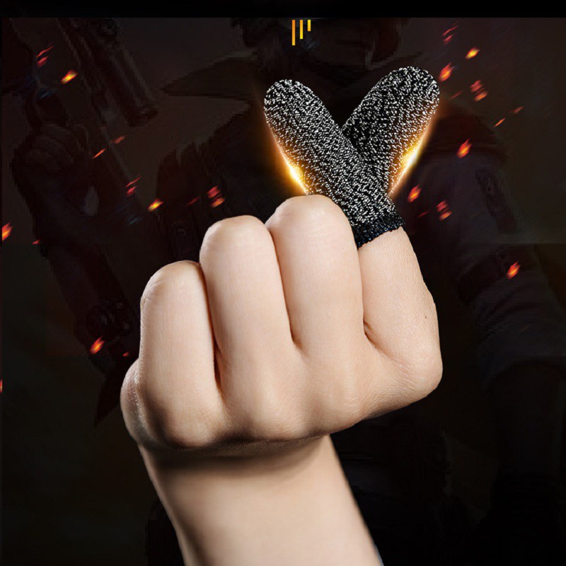 Lammcou 2/1pairs Premium Quality Game Controller Finger Cover Non-Scratch Sensitive Touch Screen Gaming Finger Thumb Sleeve Gloves for PUBG game