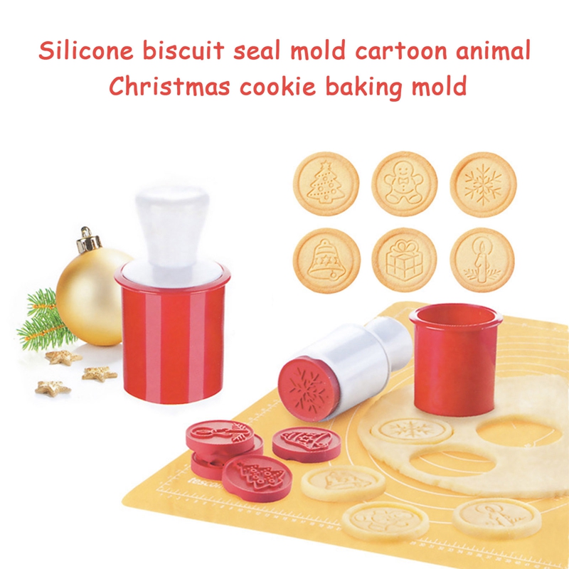 Khuôn silicon đóng dấu tạo hình ảnh động vật Giáng Sinh kiểu hoạt hình dùng để làm bánh quy