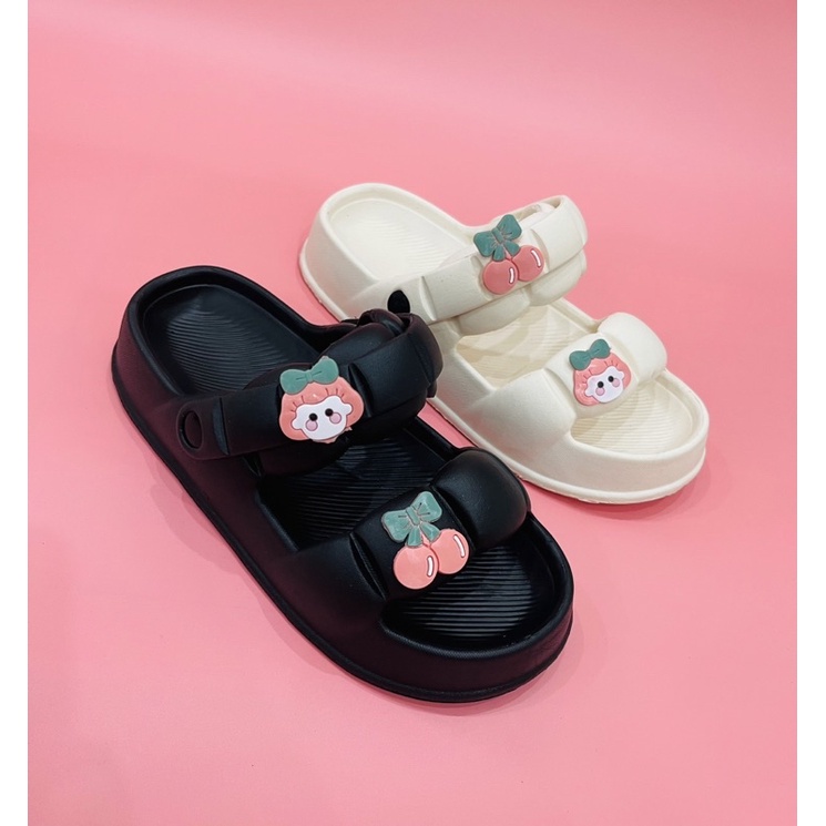 Dép sandal nữ, Dép bánh mì đế cao quai nhún siêu đẹp