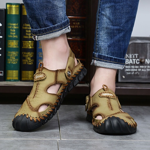 Xăng đan Da Đế Mềm Thoải Mái Thời Trang Đi Biển Mùa Hè Cho Nam Size 38-48