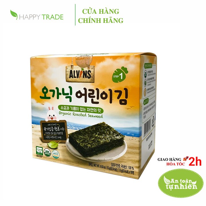 Rong biển hữu cơ tách muối cho bé Alvins 15g